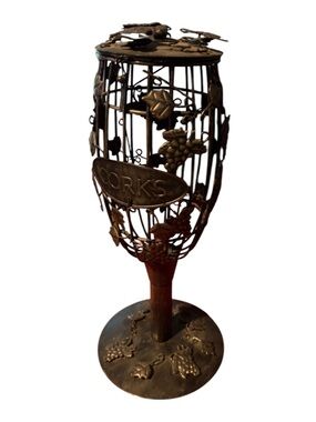 13” Decorative Metal Cork Holder - Dark Bronze Finish